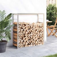 vidaXL rozsdamentes acél tűzifatárolóhoz 80x28x86 cm 3