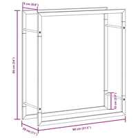 vidaXL rozsdamentes acél tűzifatárolóhoz 80x28x86 cm 10