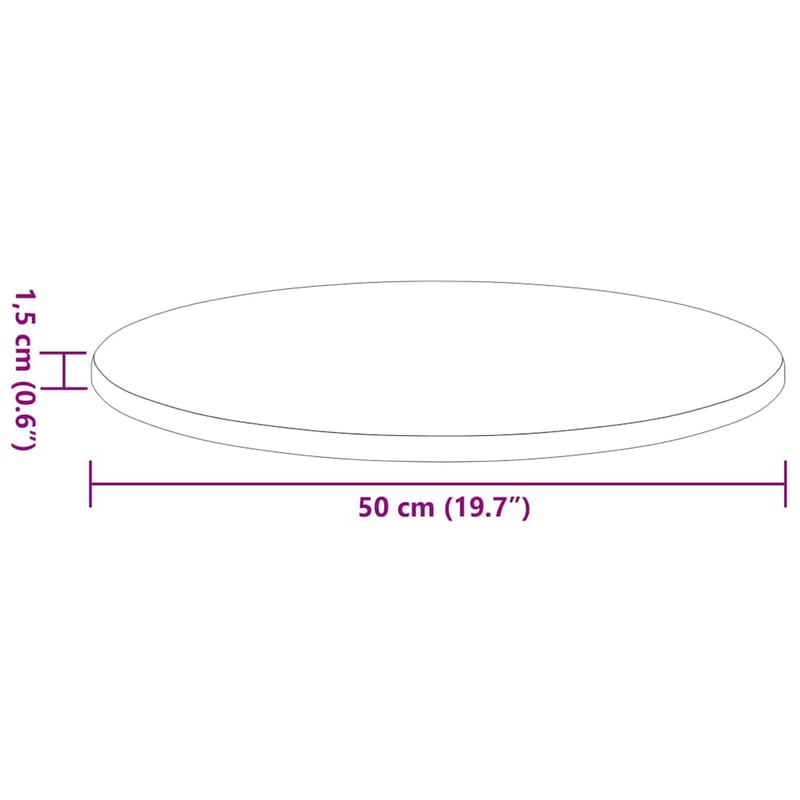 vidaXL Sonoma tölgy asztallap kerek 50 cm átmérő