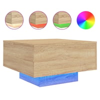 vidaXL Sonoma tölgy dohányzóasztal LED világítással 55x55x31cm 1