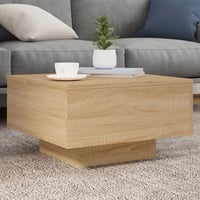 vidaXL Sonoma tölgy dohányzóasztal LED világítással 55x55x31cm 2