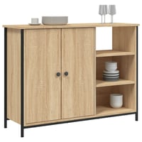 vidaXL Sonoma-Tölgy Komód 100x33x75 cm Fa Hatású 3