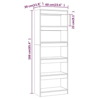 vidaXL Sonoma tölgy könyvszekrény 60x30x166 cm térelválasztó 7
