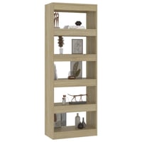 vidaXL Sonoma tölgy könyvszekrény 60x30x166 cm térelválasztó 6