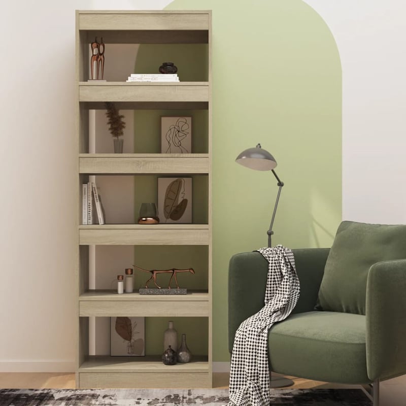 vidaXL Sonoma tölgy könyvszekrény 60x30x166 cm térelválasztó