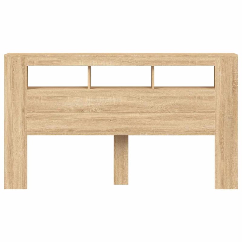 vidaXL Sonoma tölgy LED-es fejtámla 180 cm szerelt fa