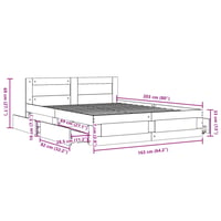 vidaXL Cadru de pat cu tăblie, stejar Sonoma, 160x200 cm, din lemn prelucrat, mobilier de dormitor 11