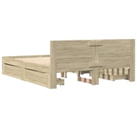 vidaXL Cadru de pat cu tăblie, stejar Sonoma, 160x200 cm, din lemn prelucrat, mobilier de dormitor 7