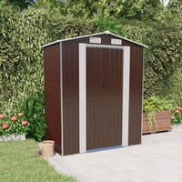 vidaXL sötétbarna horganyzott acél kerti fészer 192x108x223 cm 2