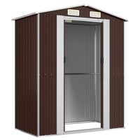 vidaXL sötétbarna horganyzott acél kerti fészer 192x108x223 cm 3