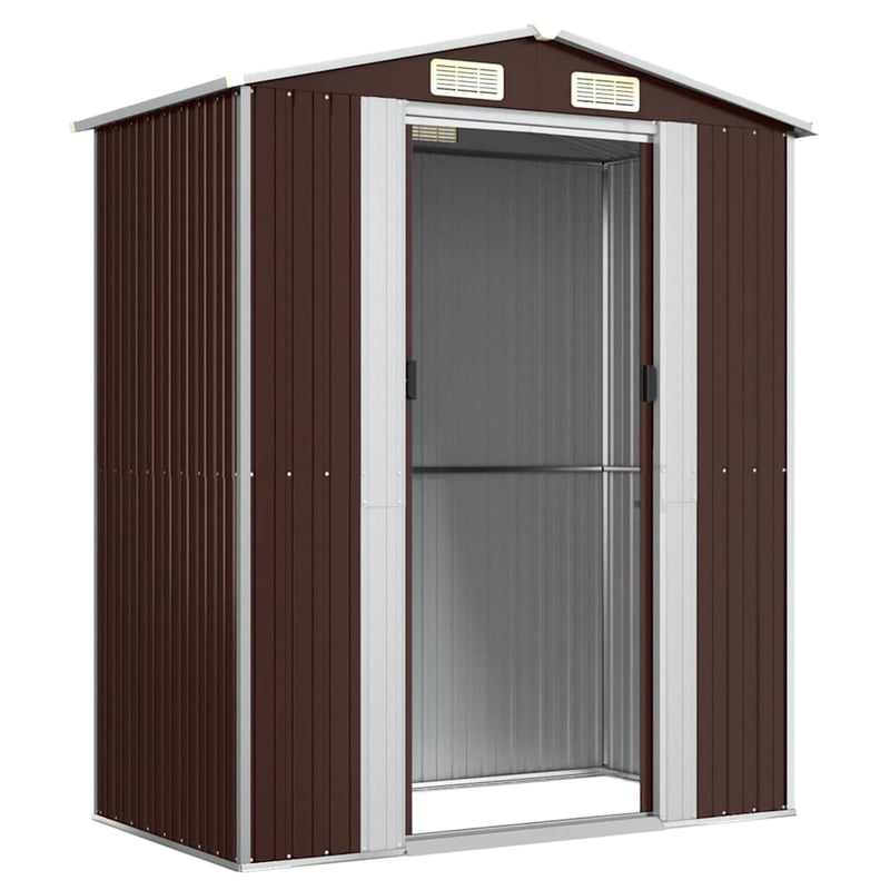 vidaXL sötétbarna horganyzott acél kerti fészer 192x108x223 cm