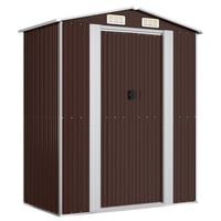 vidaXL sötétbarna horganyzott acél kerti fészer 192x108x223 cm 1