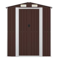 vidaXL sötétbarna horganyzott acél kerti fészer 192x108x223 cm 4