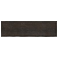 vidaXL sötétbarna tömör tölgyfa fali polc 220x60 cm 2
