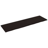vidaXL sötétbarna tömör tölgyfa fali polc 220x60 cm 1