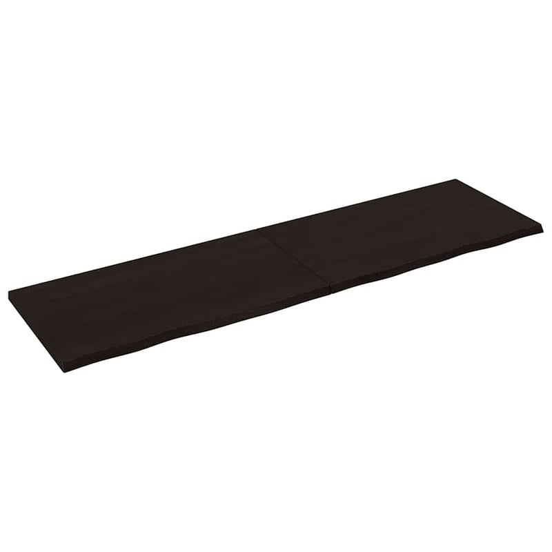 vidaXL sötétbarna tömör tölgyfa fali polc 220x60 cm