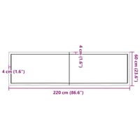 vidaXL sötétbarna tömör tölgyfa fali polc 220x60 cm 10