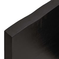 vidaXL sötétbarna tömör tölgyfa fali polc 220x60 cm 8