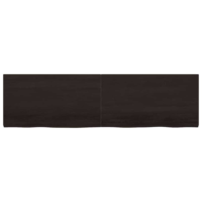 vidaXL sötétbarna tömör tölgyfa fali polc 220x60 cm