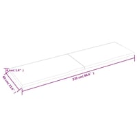 vidaXL sötétbarna tömör tölgyfa fali polc 220x60 cm 9