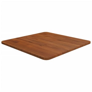 vidaXL Štvorcová stolová doska z masívneho dubového dreva, tmavohnedá, 50x50x1,5 cm – Renovovaná, s veľkým škrabancom (stav: pozri 2. obrázok)