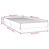 vidaXL sötétszürke bársony ágykeret 80x200 cm matrac nélkül 10