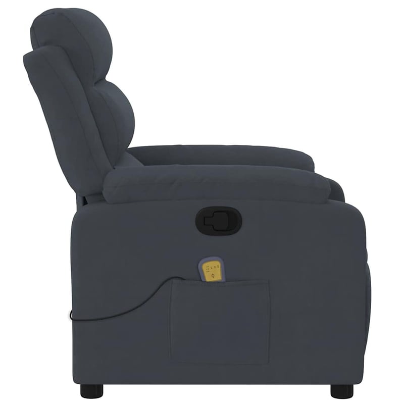 vidaXL sötétszürke bársony dönthető masszázsfotel relaxációhoz