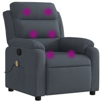 vidaXL sötétszürke bársony dönthető masszázsfotel relaxációhoz 1
