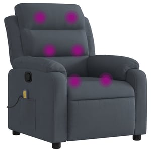 vidaXL sötétszürke bársony dönthető masszázsfotel relaxációhoz