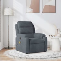 vidaXL sötétszürke bársony dönthető masszázsfotel relaxációhoz 2