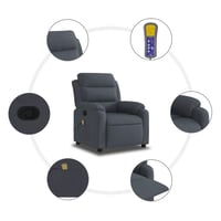 vidaXL sötétszürke bársony dönthető masszázsfotel relaxációhoz 7