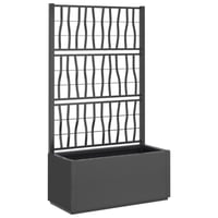 vidaXL sötétszürke PP rácsos kerti ültetőláda 80x36x140 cm 1