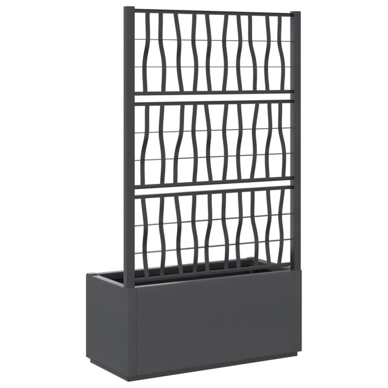 vidaXL sötétszürke PP rácsos kerti ültetőláda 80x36x140 cm