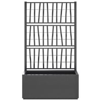 vidaXL sötétszürke PP rácsos kerti ültetőláda 80x36x140 cm 3