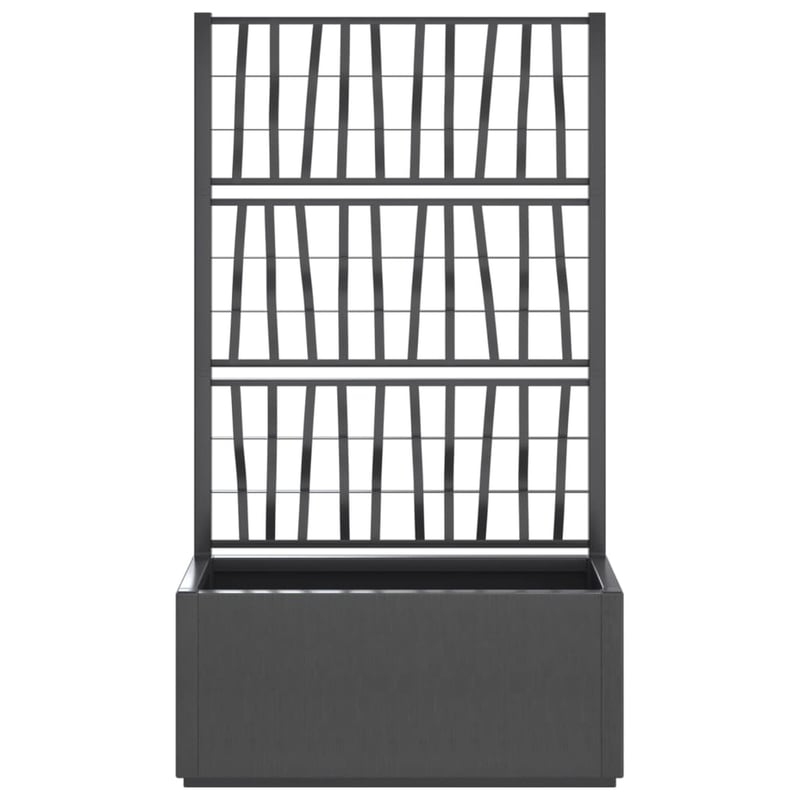 vidaXL sötétszürke PP rácsos kerti ültetőláda 80x36x140 cm