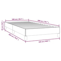vidaXL sötétszürke szövet ágykeret 100x200 cm matrac nélkül 10
