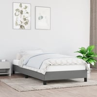 vidaXL sötétszürke szövet ágykeret 100x200 cm matrac nélkül 2