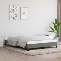 vidaXL sötétszürke szövet ágykeret 140x190 cm matrac nélkül 2