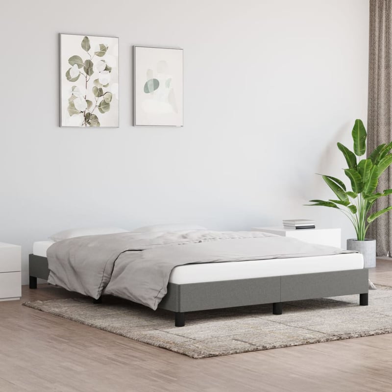 vidaXL sötétszürke szövet ágykeret 140x190 cm matrac nélkül