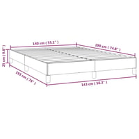vidaXL sötétszürke szövet ágykeret 140x190 cm matrac nélkül 10