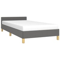 vidaXL sötétszürke szövet ágykeret 90x200 cm matrac nélkül 3