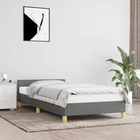 vidaXL sötétszürke szövet ágykeret 90x200 cm matrac nélkül 2