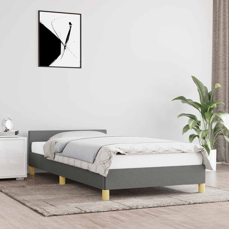 vidaXL sötétszürke szövet ágykeret 90x200 cm matrac nélkül