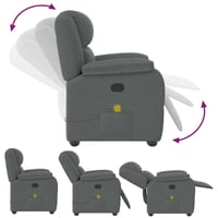 vidaXL sötétszürke szövet dönthető masszázsfotel relaxációs funkcióval 7