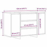 vidaXL Artisan tölgy színű szerelt fa széf 120 x 41 x 75 cm méretű biztonsági tároló szekrény otthonra 13