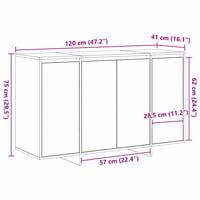 Dulap de siguranță pentru casă vidaXL, culoare stejar artizanal, din lemn prelucrat, 120 x 41 x 75 cm 12