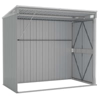 vidaXL szürke acél kerti fészer 118x194x178 cm falhoz erősíthető 6