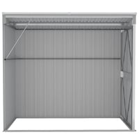 vidaXL szürke acél kerti fészer 118x194x178 cm falhoz erősíthető 5