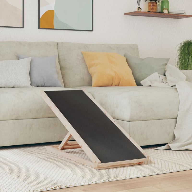 vidaXL szürke fenyőfa kutyarámpa 100x40 cm
