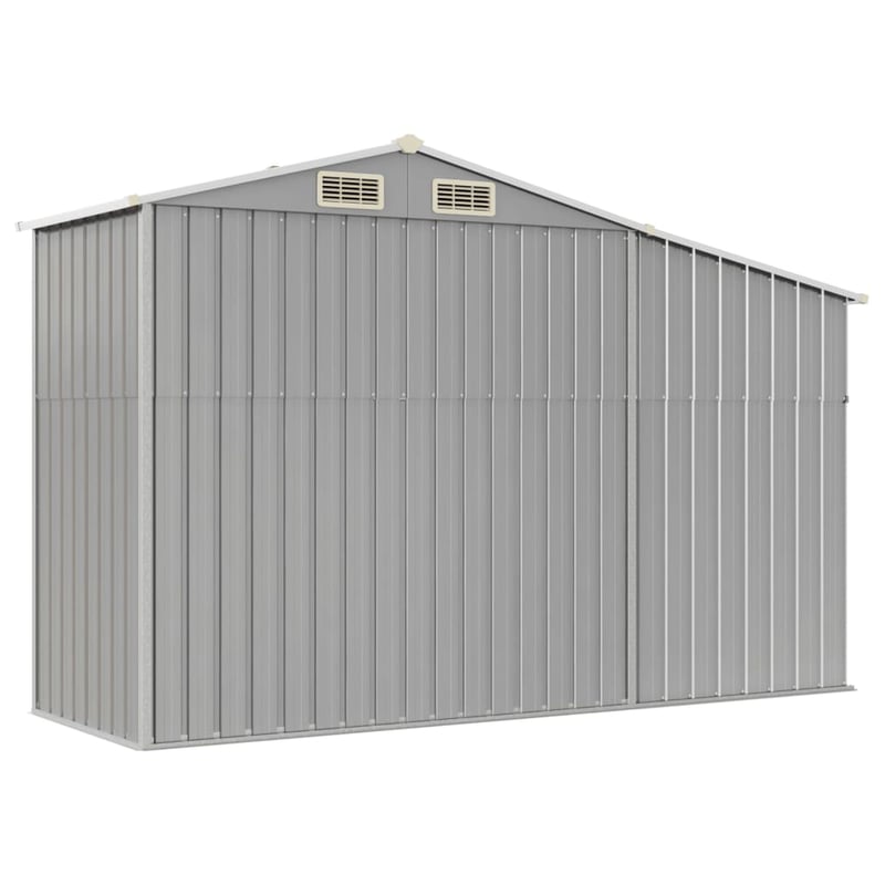 vidaXL szürke horganyzott acél kerti fészer 277x93x179 cm